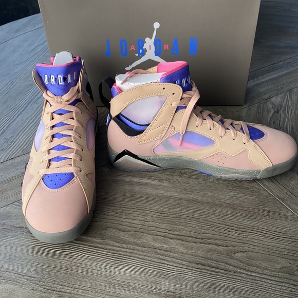 Mens Nike Air Jordon 7 Retro SE Size 10 Shimmer/Black Sapphire NWT - Picture 2 of 6